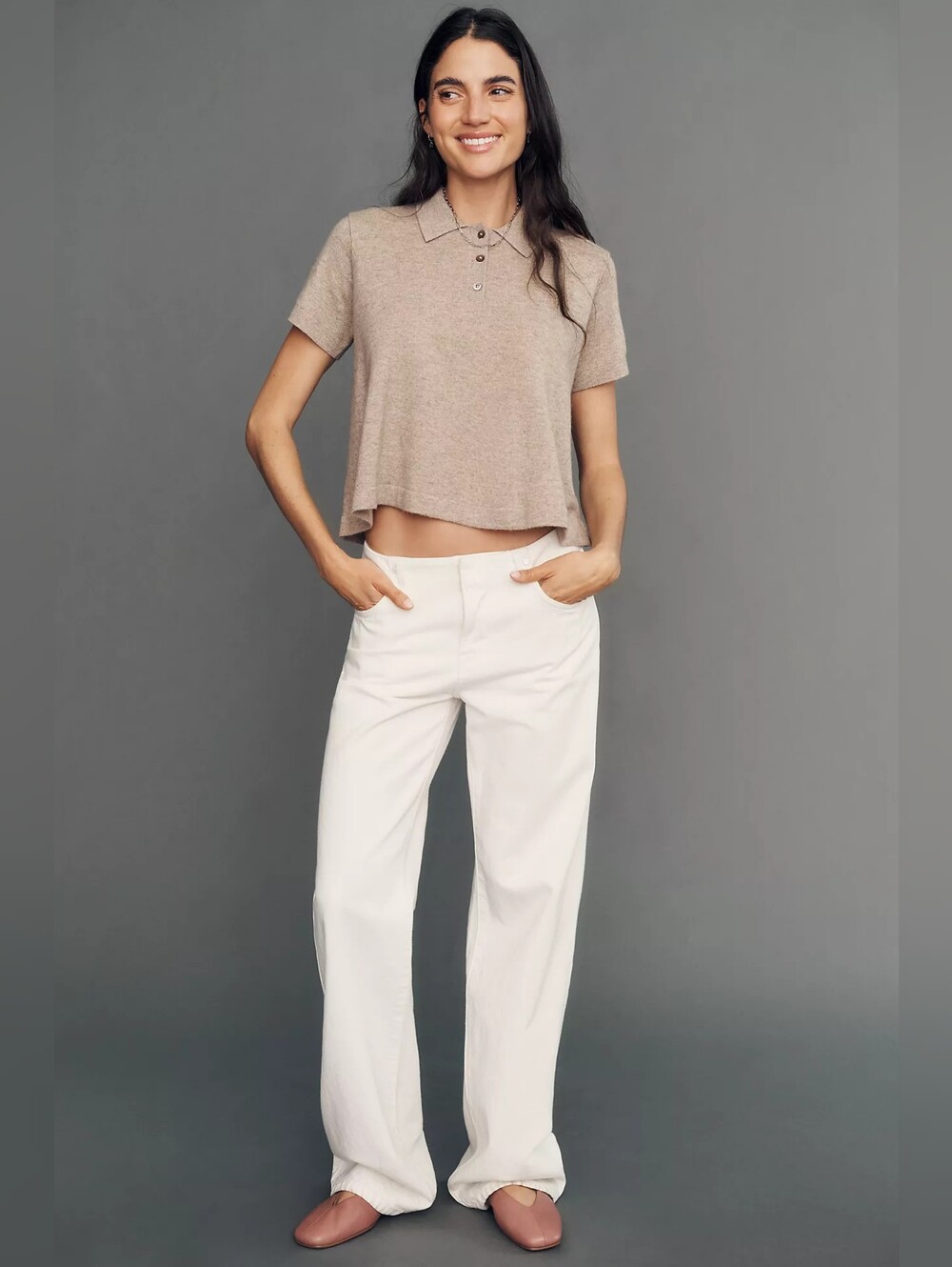 Anthropologie Maeve Swing Polo Cashmere XS NWT
